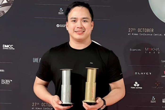 Alexander Bernardo, the winner of the 2023 UAE Aeropress Coffee Championship, in an exclusive interview with “QahwaWorld”