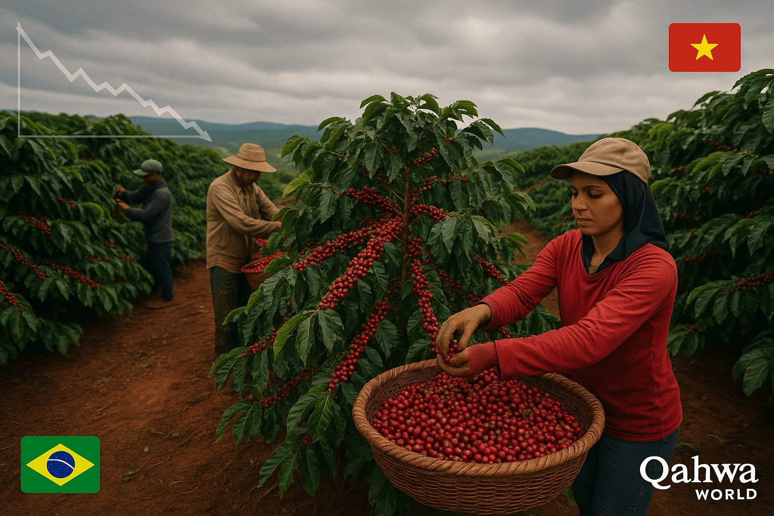 Цены на кофе стремительно падают на фоне улучшения прогноза по мировым поставкам, несмотря на долгосрочные риски дефицита