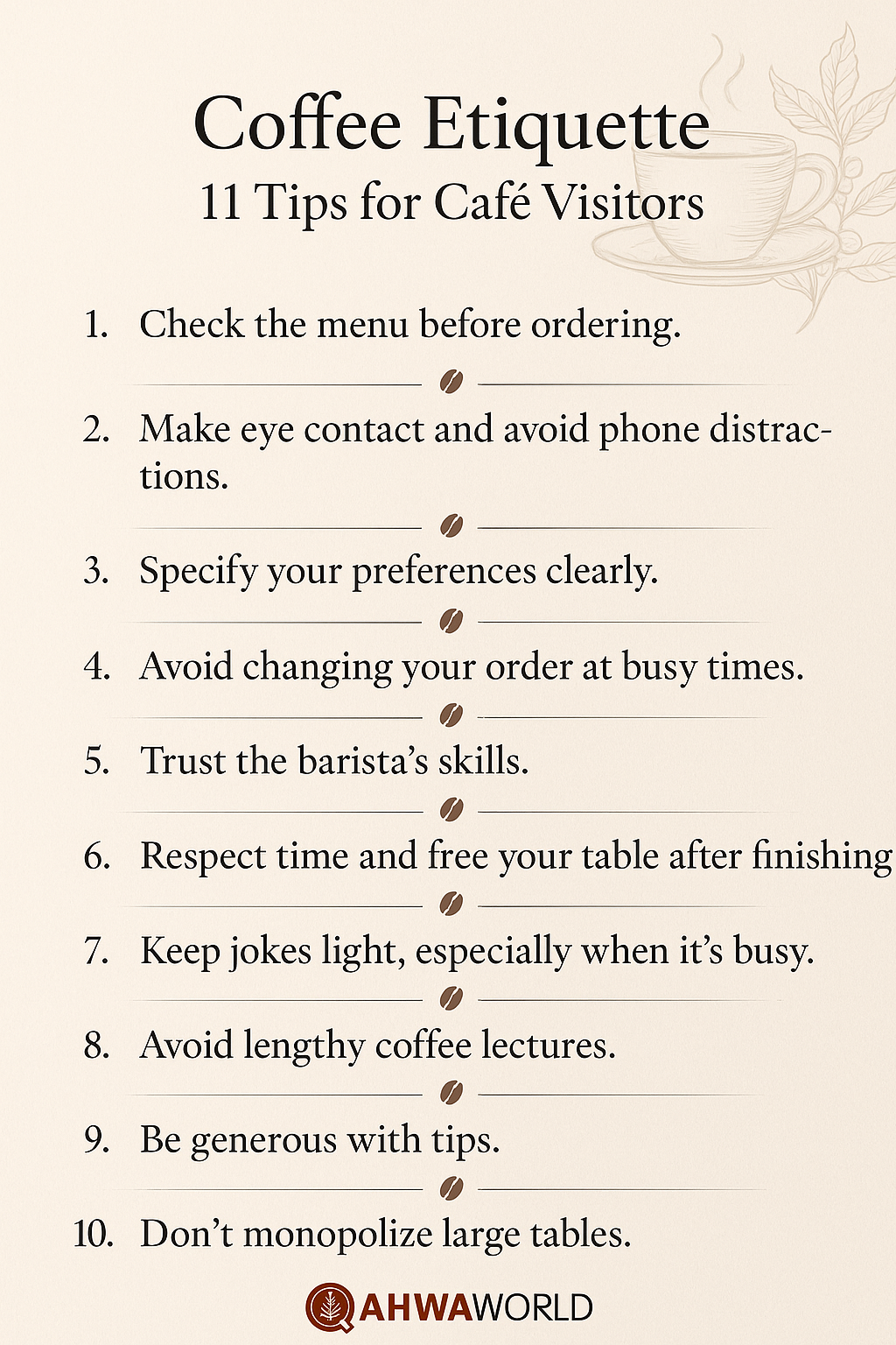 Coffee Etiquette: 11 Tips for Café Visitors