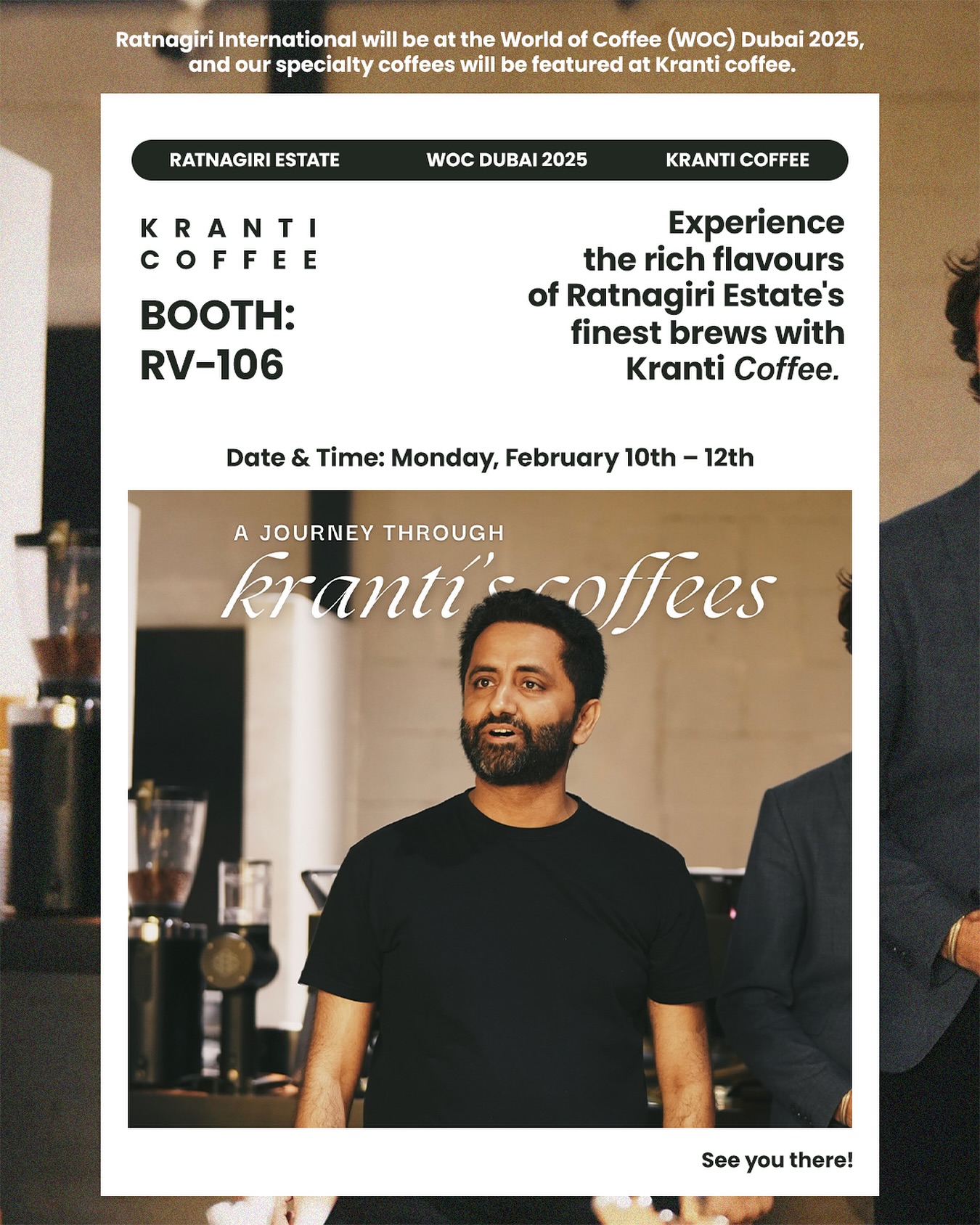 Ratnagiri Estate x Kranti Coffee to Showcase Indian Specialty Coffee at World of Coffee Dubai 2025