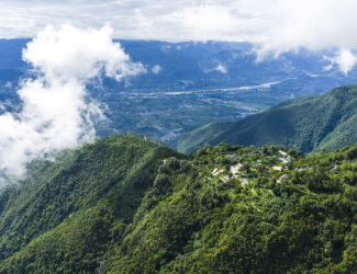 A bird's-eye view of Shitizhai village, in Baoshan city, Yunnan province