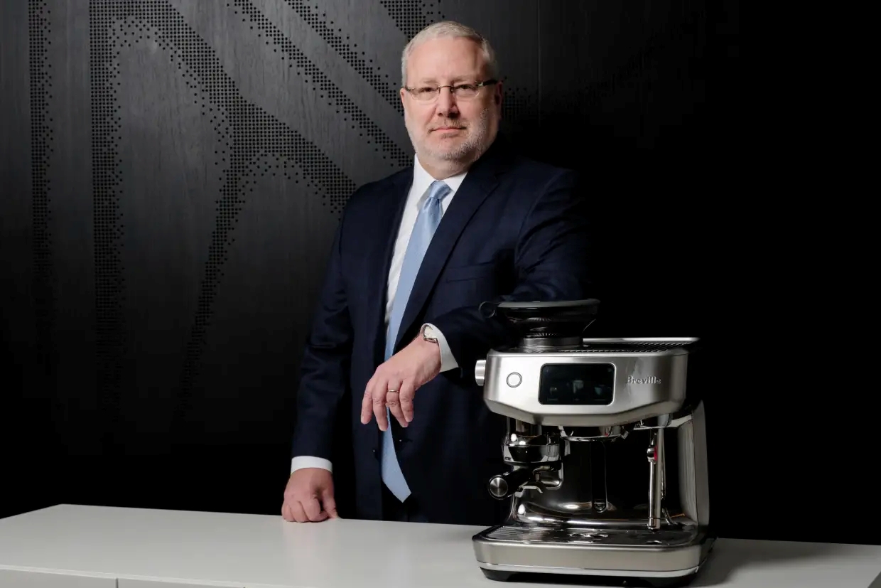 Breville chief executive Jim Clayton is making more coffee machines outside China to mitigate the effects of Trump’s tariffs. Oscar Colman