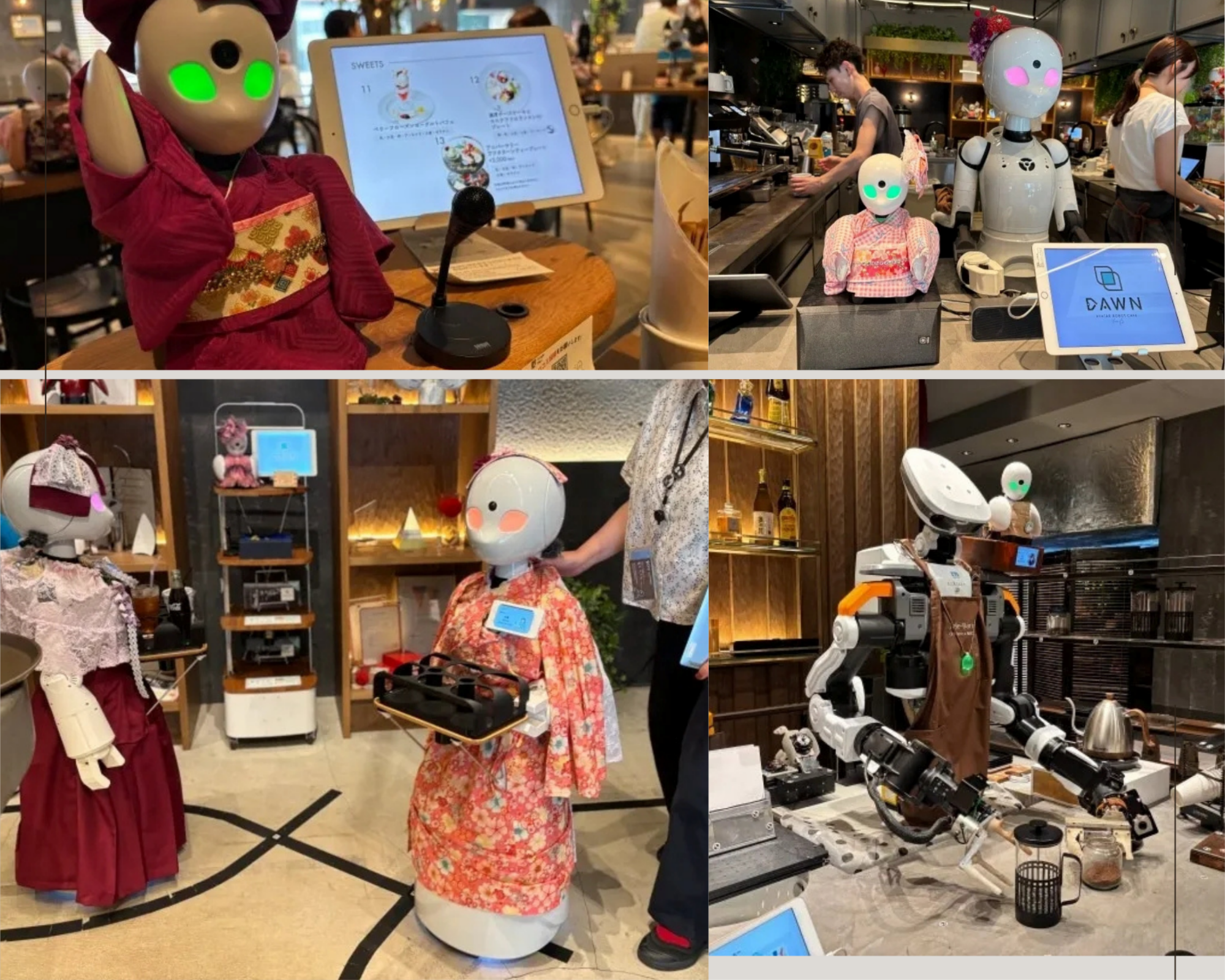 Robot OriHime serving coffee at Tokyo’s Avatar Robot Café.
