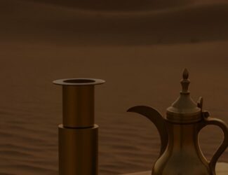 Competitors brewing coffee during the UAE AeroPress Championship 2025 at Almas Tower in Dubai, celebrating Qahwa Culture.